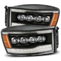 Picture of AlphaRex 06-08 Dodge Ram 1500HD NOVA LED ProjHeadlights Plank Style Blk w/Seq Signal/DRL/Amber LED