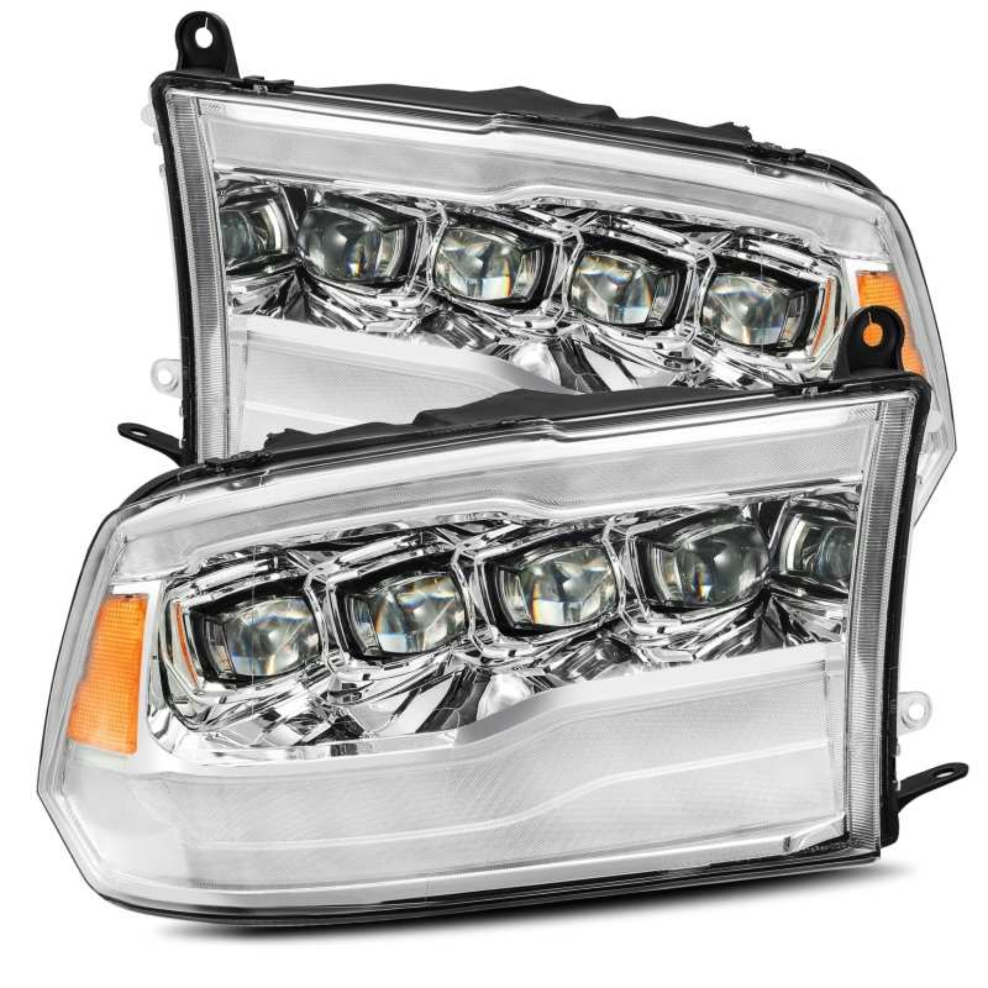 Picture of AlphaRex 09-18 Dodge Ram 1500HD NOVA LED Projector Headlights Plank Style Design Chrome w/DRL