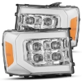 Picture of AlphaRex 07-14 GMC 2500HD NOVA LED Proj Headlight Plank Style Matte Blk w/Activ Light/Seq Signal/DRL