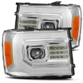 Picture of AlphaRex 07-13 GMC 1500HD PRO-Series Projector Headlights Plank Style Chrm w/Activ Light/Seq Signal