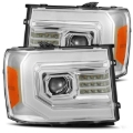 Picture of AlphaRex 07-13 GMC 1500HD PRO-Series Projector Headlights Plank Style Chrm w/Activ Light/Seq Signal