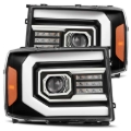 Picture of AlphaRex 07-13 GMC 1500HD PRO-Series Proj Headlights Plank Style Matte Blk w/Activ Light/Seq Signal