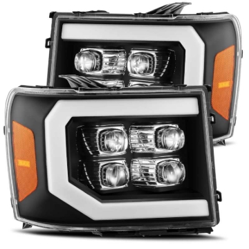 Picture of AlphaRex 07-13 GMC 1500HD NOVA LED Proj Headlight Plank Style Gloss Blk w/Activ Light/Seq Signal/DRL