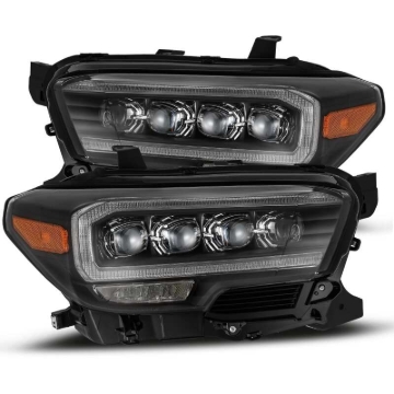Picture of AlphaRex 16-20 Toyota Tacoma NOVA LED Projector Headlights Plank Style Black w/Activation Light