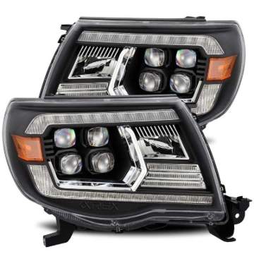 Picture of AlphaRex 05-11 Toyota Tacoma NOVA LED Projector Headlights Plank Style Black w/Activ Light/DRL