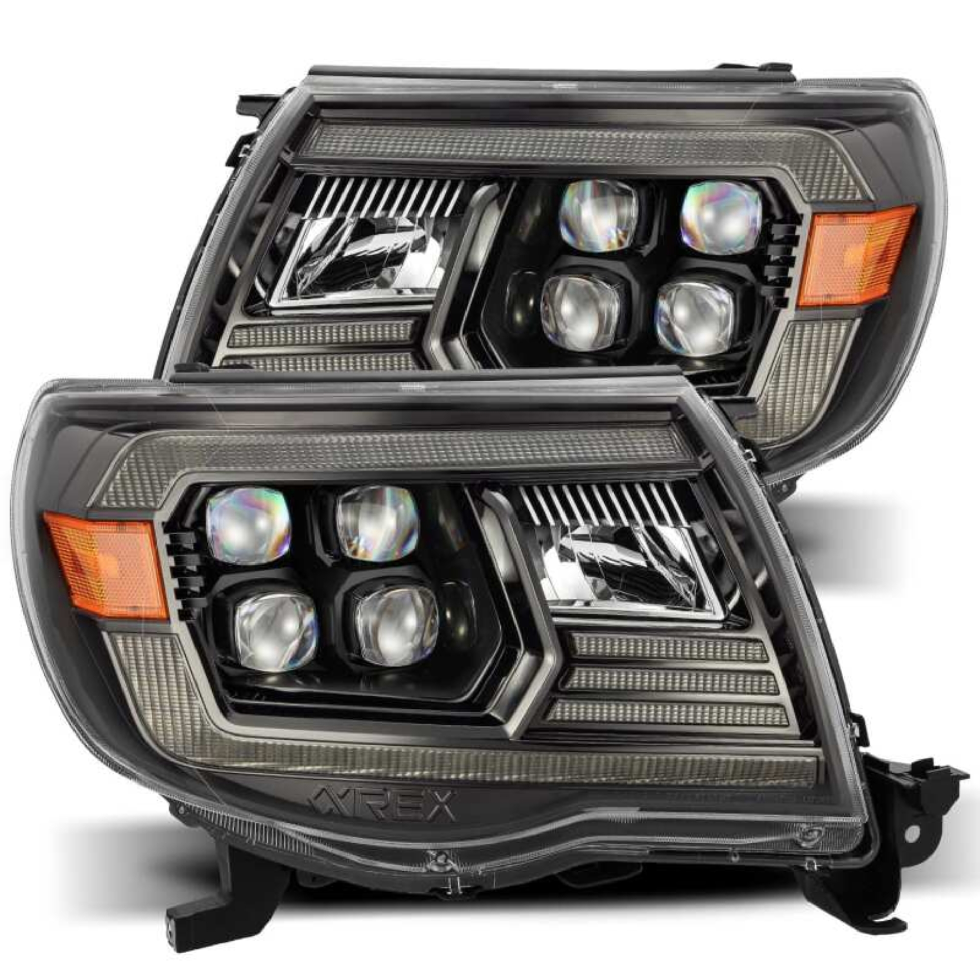 Picture of AlphaRex 05-11 Toyota Tacoma NOVA LED Projector Headlights Plank Style Alpha Black w/Actv Light/DRL