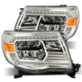 Picture of AlphaRex 05-11 Toyota Tacoma LUXX Crystal Headlights Plank Style Chrome w/Activation Light/DRL