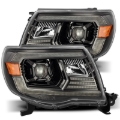 Picture of AlphaRex 05-11 Toyota Tacoma PRO-Series Projector Headlights Plank Style Design Alpha Black w/DRL
