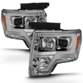 Picture of ANZO 2009-2014 Ford F-150 Projector Headlight Plank Style Chrome Amber