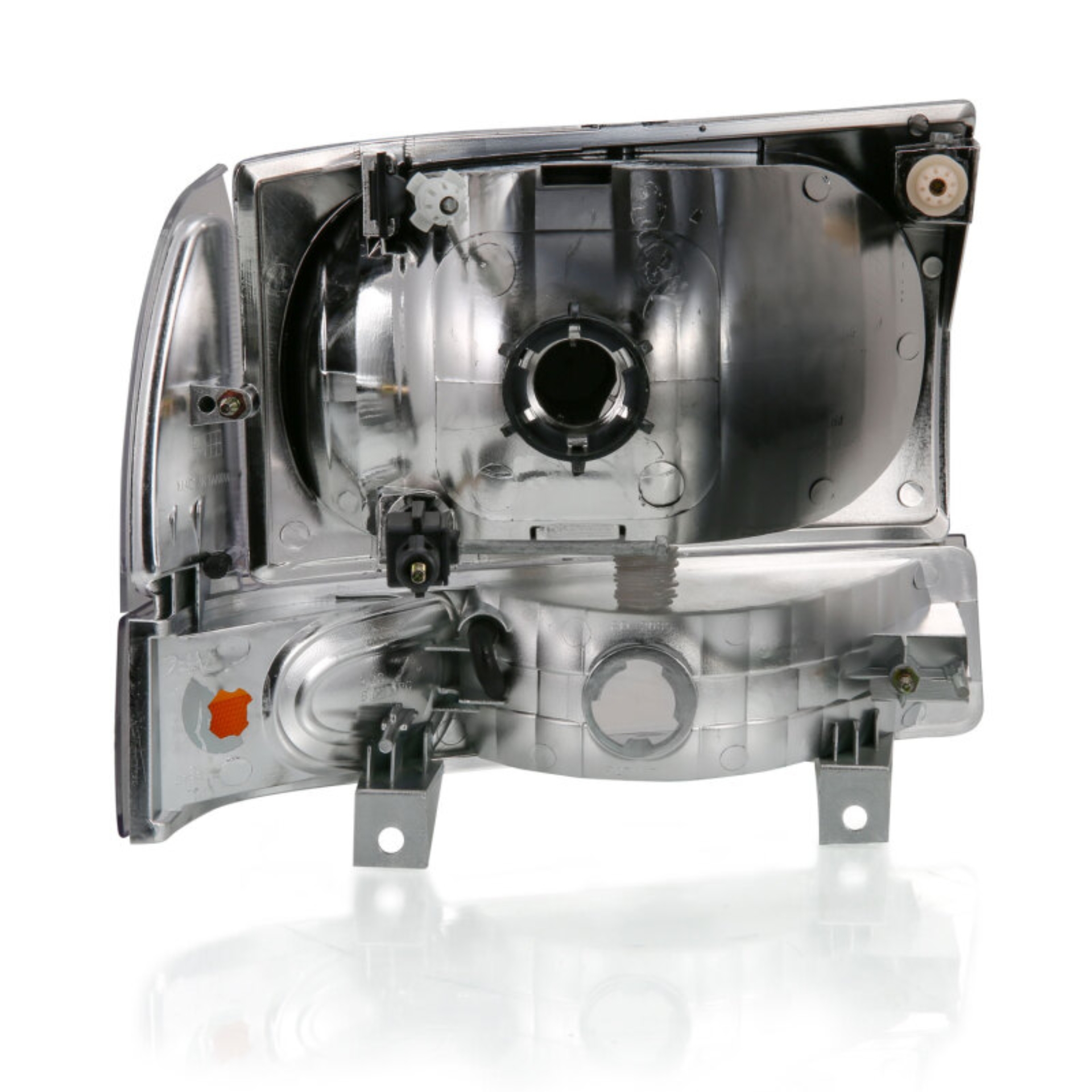 Picture of ANZO 2000-2004 Ford Excursion Crystal Headlight w/ Corner Light Chrome Amber (w/o Bulb)
