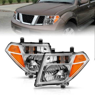 Picture of ANZO 2005-2008 Nissan Pathfinder Crystal Headlight Chrome Amber (OE Replacement)