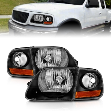 Picture of ANZO 1997-2003 Ford F150 Crystal Headlight Black w/ Parking Light