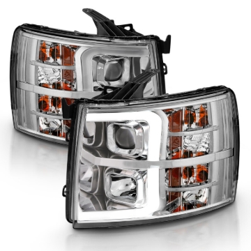 Picture of ANZO 2007-2013 Chevy Silverado 1500 Projector Plank Style Chrome Amber