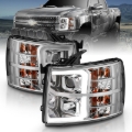 Picture of ANZO 2007-2013 Chevy Silverado 1500 Projector Plank Style Chrome Amber