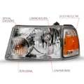 Picture of ANZO 2001-2011 Ford Ranger Crystal Headlight Chrome w/Corner Lights (OE Replacement)