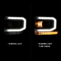 Picture of ANZO 2016-2019 GMC Sierra 1500 Projector Headlight Plank Style Black w/ Sequential Amber Signal