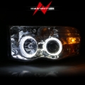 Picture of ANZO 2002-2005 Dodge Ram 1500 Projector Headlights w/ Halo Chrome Clear Amber