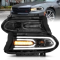 Picture of ANZO 2015-2018 Dodge Charger Projector Headlights Plank Style Black