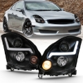 Picture of ANZO 2003-2007 Infiniti G35 Projector Headlight Plank Style Black (HID Compatible, No HID Kit )