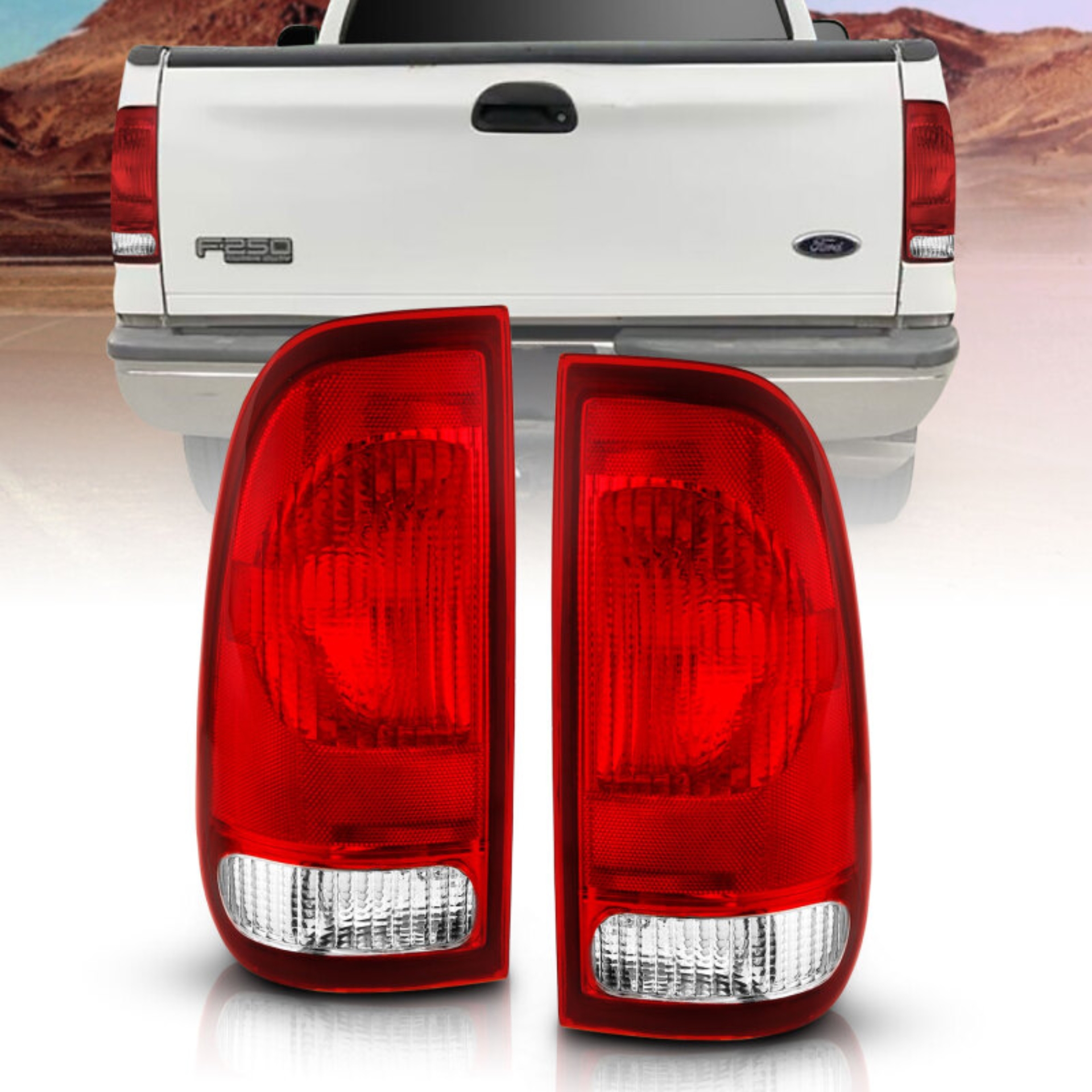Picture of ANZO 1997-2003 Ford F-150 Taillight Red/Clear Lens (OE Replacement)