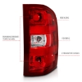 Picture of ANZO 2007-2013 Chevy Silverado Taillight Red/Clear Lens (OE Replacement)