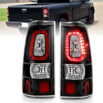 Picture of ANZO 2003-2006 Chevy Silverado 1500 LED Taillights Plank Style Black w/Clear Lens