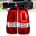Picture of ANZO 1999-2002 Chevy Silverado 1500 LED Taillights Plank Style Chrome With Red/Clear Lens