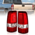 Picture of ANZO 1999-2002 Chevy Silverado 1500 LED Taillights Plank Style Chrome With Red/Clear Lens