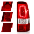 Picture of ANZO 2003-2006 Chevy Silverado 1500 LED Taillights Plank Style Chrome With Red/Clear Lens