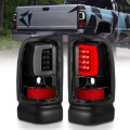 Picture of ANZO 1994-2001 Dodge Ram 1500 LED Taillights Plank Style Black w/Clear Lens