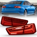 Picture of ANZO 2012-2018 Audi A6 LED Taillight Black Housing Red/Clear Lens 4 pcs (Sequential Signal)