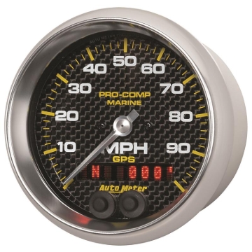Picture of Autometer Marine Carbon Fiber 3-3/8in 100MPH GPS Speedometer Gauge