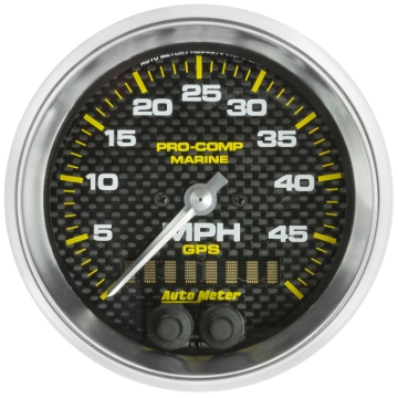 Picture of Autometer Marine Carbon Fiber 3-3/8in 50MPH GPS Speedometer Gauge