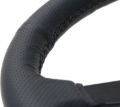 Picture of NRG Sport Steering Wheel (350mm / 1.5in Deep) Black Leather Black Stitch w/Matte Black Solid Spokes