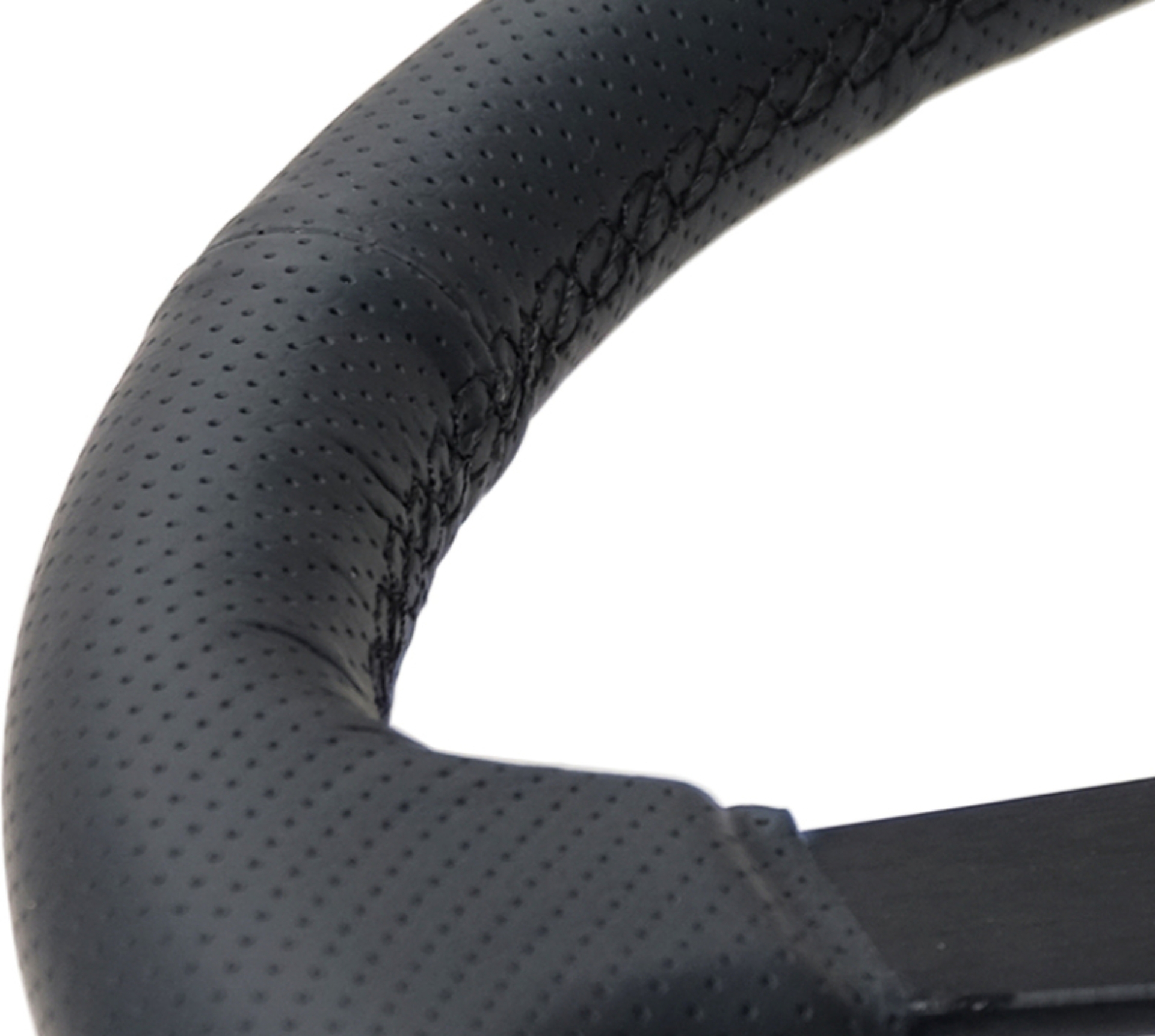 Picture of NRG Sport Steering Wheel (350mm / 1.5in Deep) Black Leather Black Stitch w/Matte Black Solid Spokes