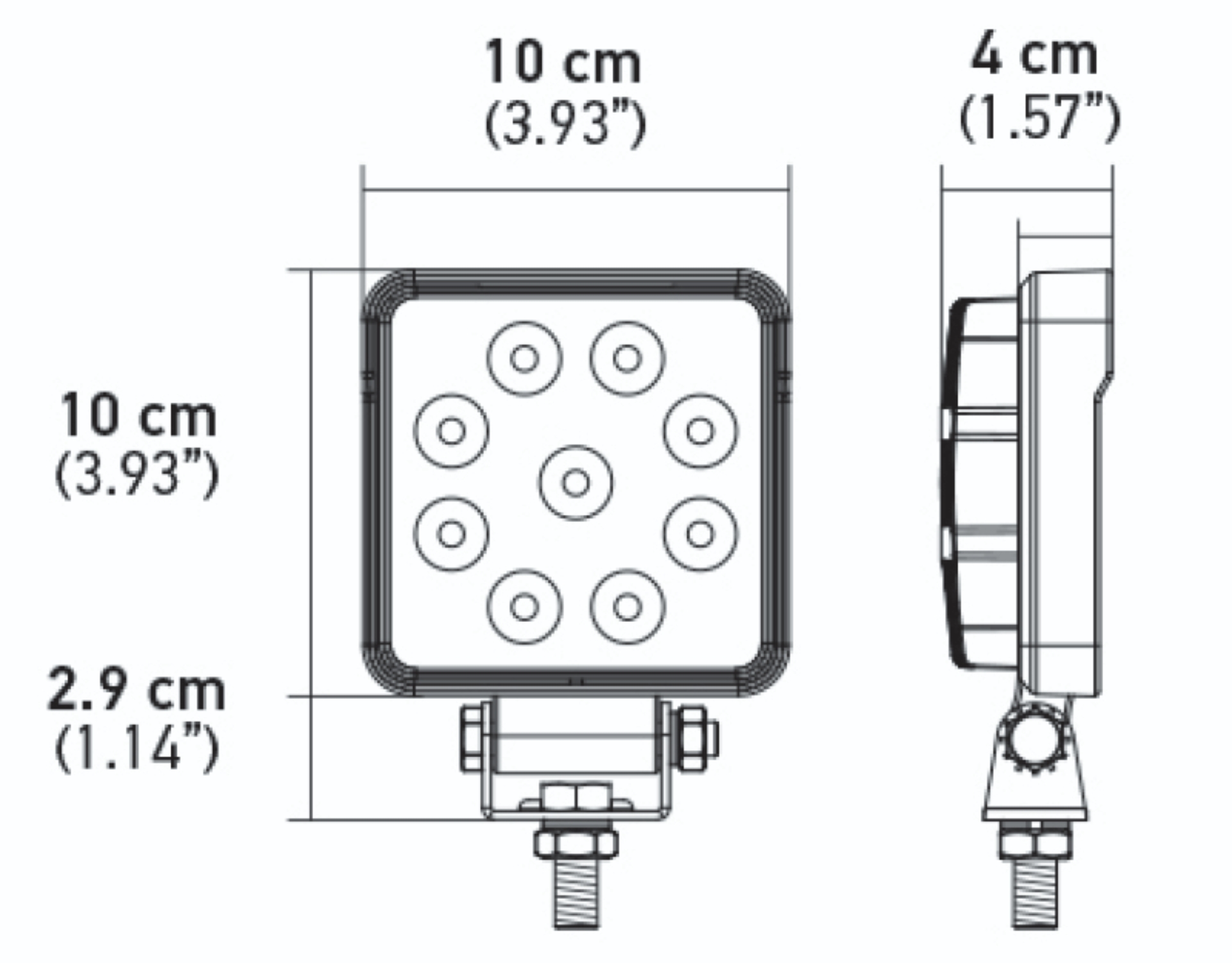 Picture of Hella ValueFit Work Light 4SQ 1.0 LED MV CR LT