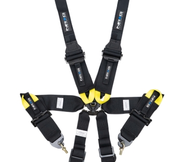 Picture of NRG FIA 6pt 2in. Shoulder Belt for HANS Device/ Rotary Cam Lock Buckle/ 3in. Waist Belt - Black