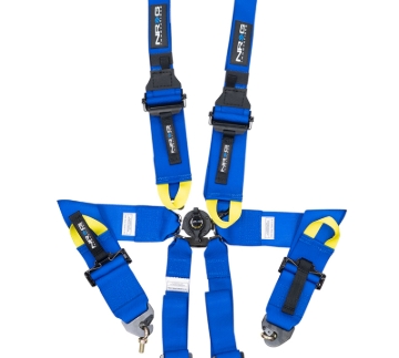 Picture of NRG FIA 6pt 2in. Shoulder Belt for HANS Device/ Rotary Cam Lock Buckle/ 3in. Waist Belt - Blue