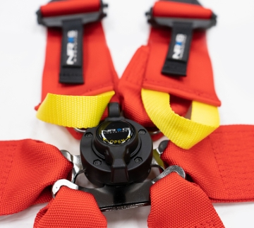 Picture of NRG FIA 6pt 2in. Shoulder Belt for HANS Device/ Rotary Cam Lock Buckle/ 3in. Waist Belt - Red