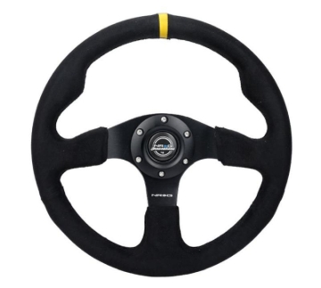 Picture of NRG Reinforced Steering Wheel (320mm) Alcantara Steering Wheel w/ Black Stitching