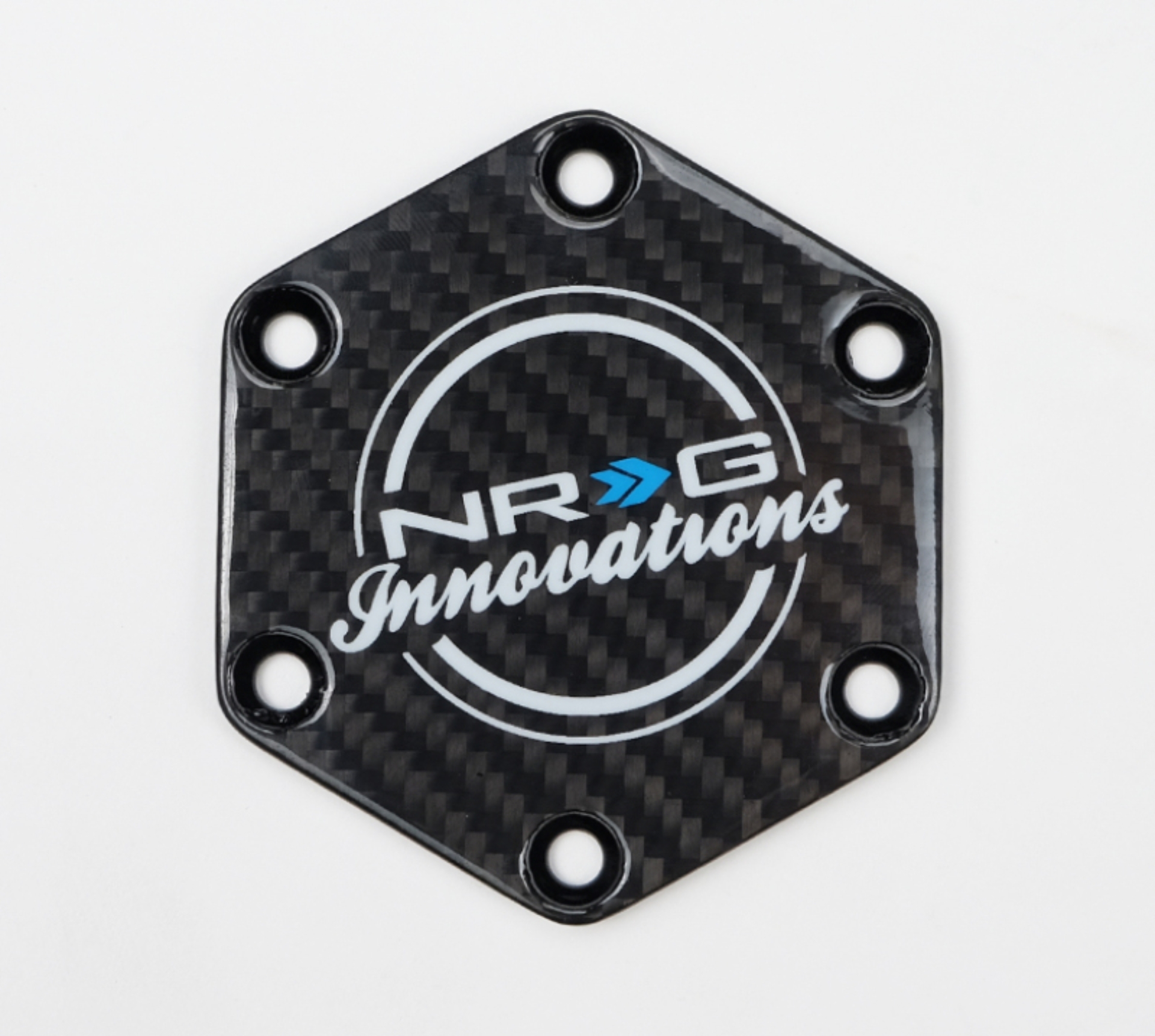 Picture of NRG Carbon Fiber Horn Delete Button Circular Logo Front/ Back