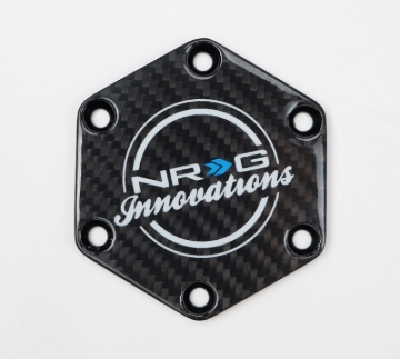 Picture of NRG Carbon Fiber Horn Delete Button Circular Logo Front/ Back