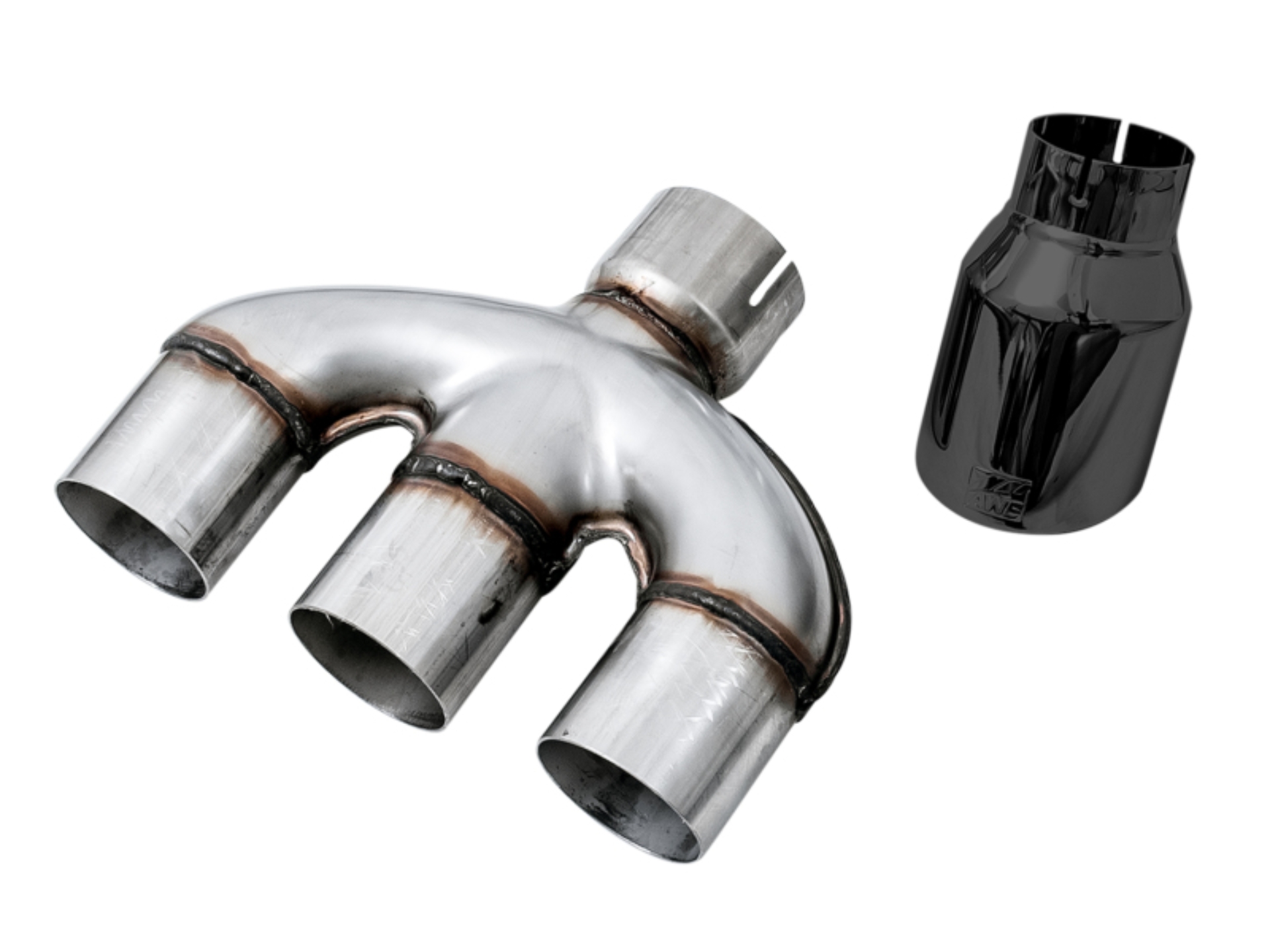Picture of AWE Tuning Honda Civic Si 10th Gen 1.5L Turbo Dual-to-Triple Tip Conversion Kit - Diamond Black Tip