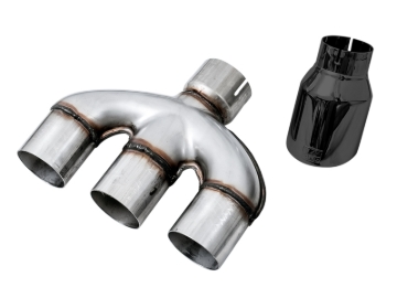 Picture of AWE Tuning Honda Civic Si 10th Gen 1.5L Turbo Dual-to-Triple Tip Conversion Kit - Diamond Black Tip