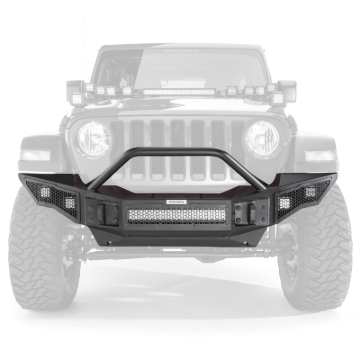 Picture of Go Rhino 07-20 Jeep Wrangler JL/JLU/JK/JKU/Gladiator JT Rockline Full Width Bumper w/ Overrider