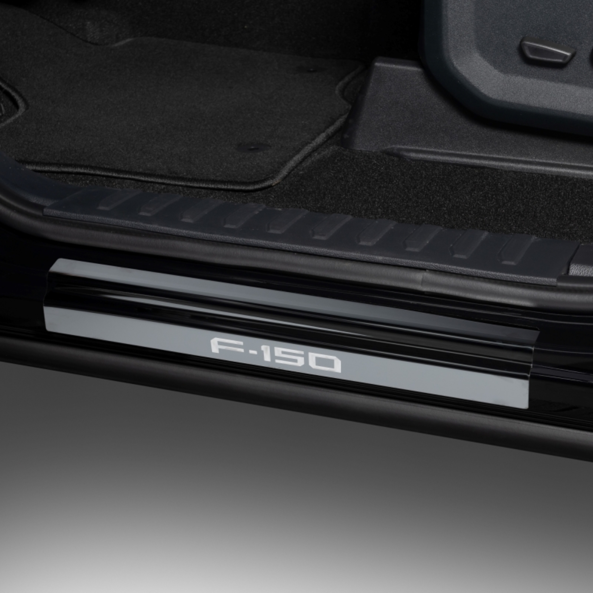 Picture of Putco 15-20 Ford F-150 - Regular Cab & SuperCab w/ F-150 Etching (2pcs) Black Platinum Door Sill