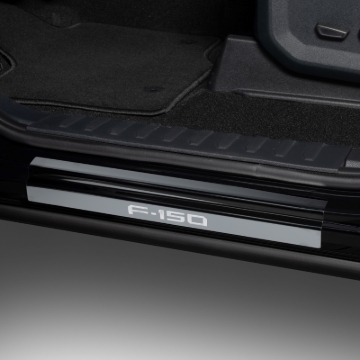 Picture of Putco 15-20 Ford F-150 - Regular Cab & SuperCab w/ F-150 Etching (2pcs) Black Platinum Door Sill