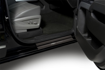 Picture of Putco 14-18 Chevy Silv LD - Regular Cab w/ CHEVROLET Etching (4pcs) Black Platinum Door Sills