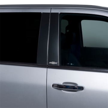 Picture of Putco 19-20 Chevy Silv Dbl/Crew Cab - Bow Tie Etching (Black Platinum) Black Platinum Pillar Posts