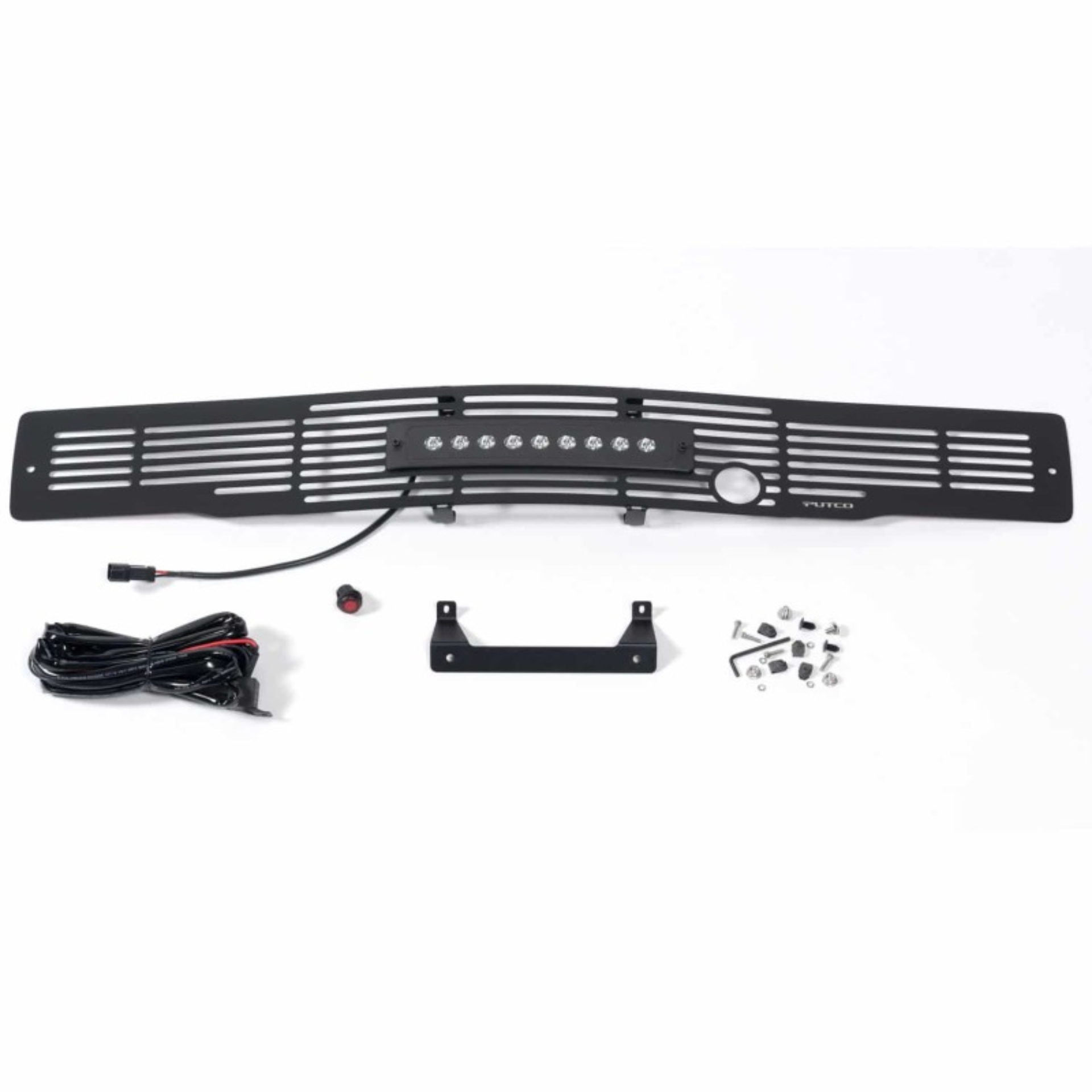 Picture of Putco 15-17 Ford F-150 Bumper Grille Insert- SS Blk Bar Design w/Heater Plug & 10in Luminix Lightbar